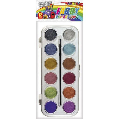 Water Colour Watercolour Paints 12 Metallic Colours Fun & Joy