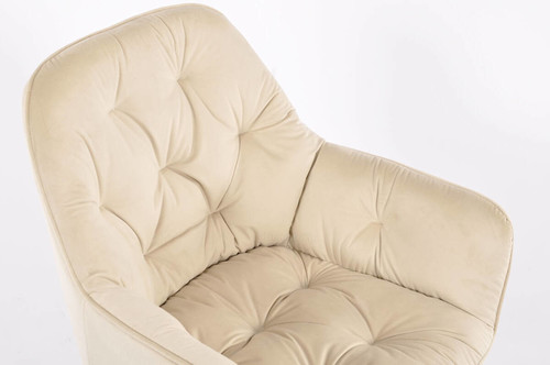 Glamour Chair with Armrests EMMA, velvet, beige