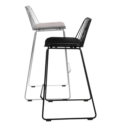 Bar Stool with Seat Pad Dill High, black