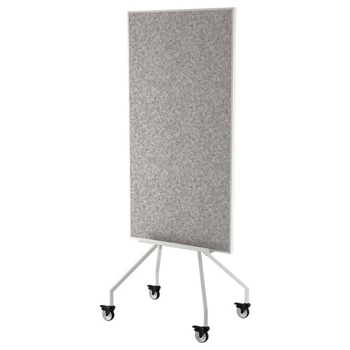 ELLOVEN Whiteboard/noticeboard with castors, white, 70x180 cm