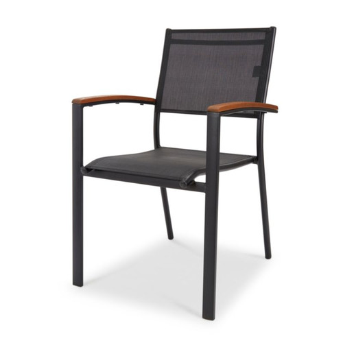 Garden Armchair with Wooden Armrests Toscana, anthracite