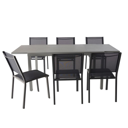 GoodHome Garden Extendable Table Moorea, grey