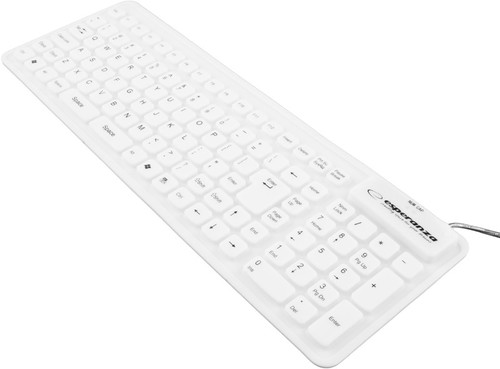 Esperanza Flexible Wired Silicone Keyboard EK126W USB/OTG, white