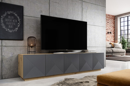 TV Cabinet Asha 200 cm, artisan/rivier stone mat