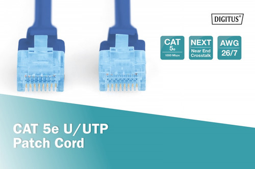 Digitus Patch Cord U/UTP Cat5e PVC 3m, blue