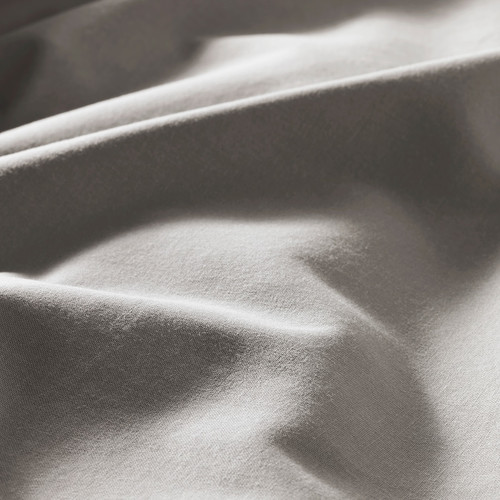 ÄNGSLILJA Quilt cover and 2 pillowcases, grey, 200x200 cm/50x60 cm