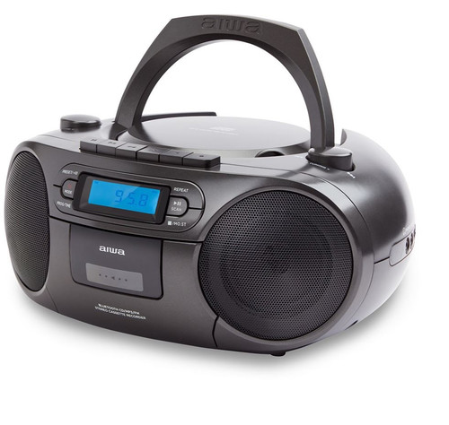 AIWA Radio, CD & Casette Player with USB & Bluetooth Boombox BBTC-550BK