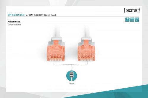 Digitus CAT 6 U-UTP Patch Cable 1m grey