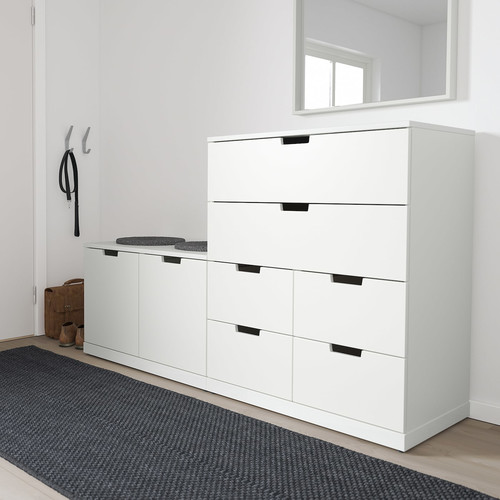 NORDLI Chest of 8 drawers, white, 160x99 cm