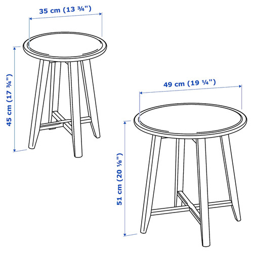 KRAGSTA Nesting tables, set of 2, white