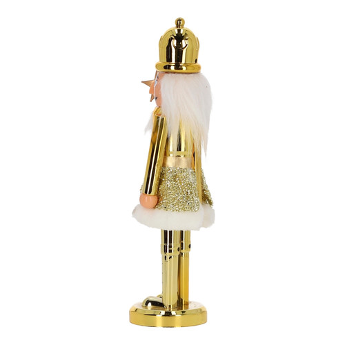 Nutcracker Christmas Decoration 28cm, crown, gold