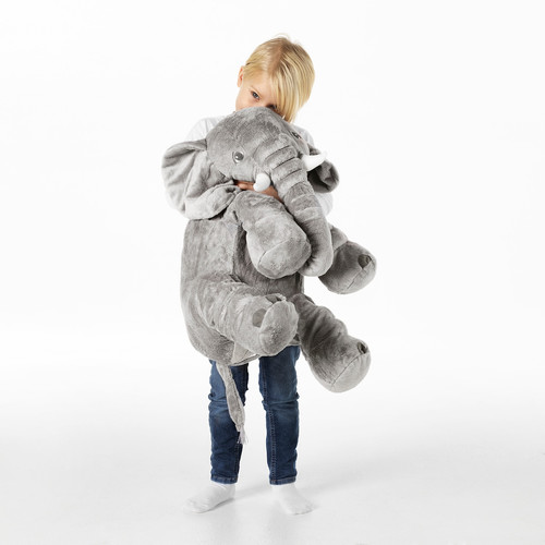 JÄTTESTOR Soft toy, elephant, grey