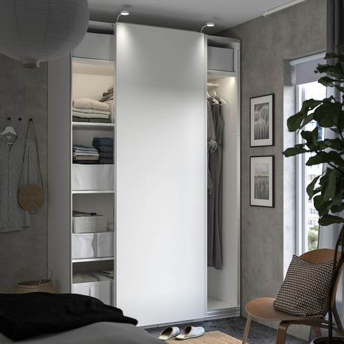 PAX / HASVIK Wardrobe, white/white, 150x66x236 cm