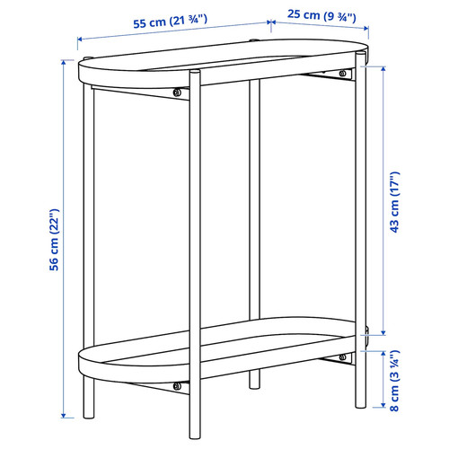 OLIVBLAD Plant stand, in/outdoor light grey, 56 cm