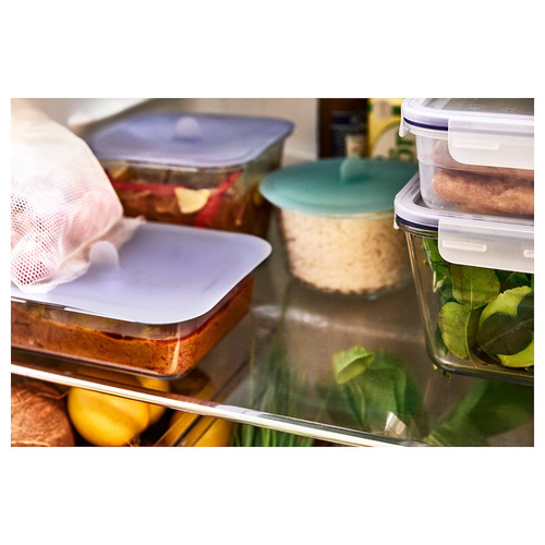 IKEA 365+ Food container with lid, rectangular glass/silicone, 1.0 l