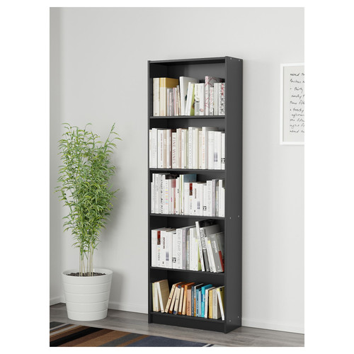 FINNBY Bookcase, black, 60x180 cm