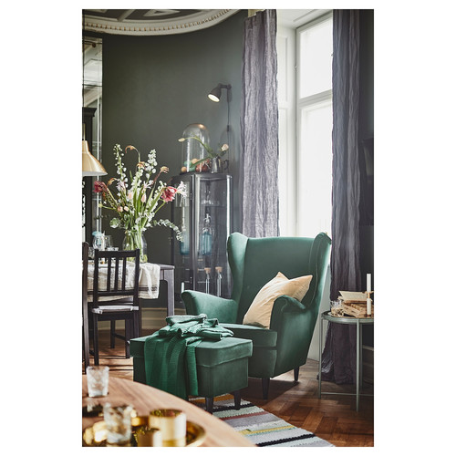 STRANDMON Wing chair, Djuparp dark green