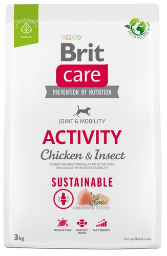 Brit Care Sustainable Activity Chicken & Insect Dog Dry Food 3kg