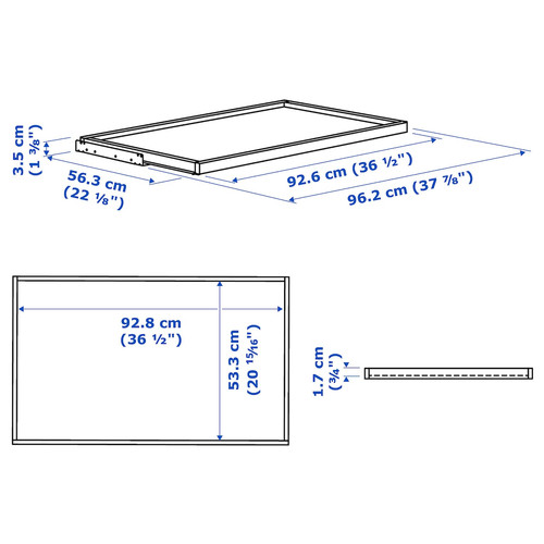 KOMPLEMENT Pull-out tray, dark grey, 100x58 cm