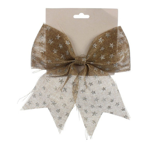 Christmas Decoration Bow 20 x 24 cm, natural