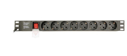 Gembird Power Distribution Unit, 8 Schuko Sockets EU, 1U, 16A, 3m