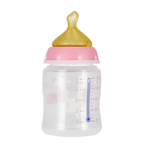 NUK First Choice Plus Baby Bottle with Temperature Control 150ml 0-6m, pink