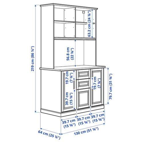 ÖNNERUP Kitchenette, off-white, 130x64x219 cm