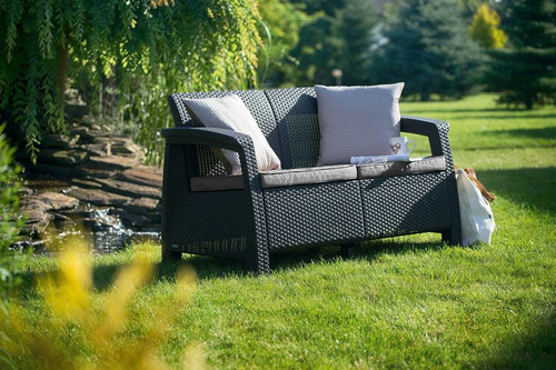 Garden Sofa CORFU LOVE 2-seat, graphite