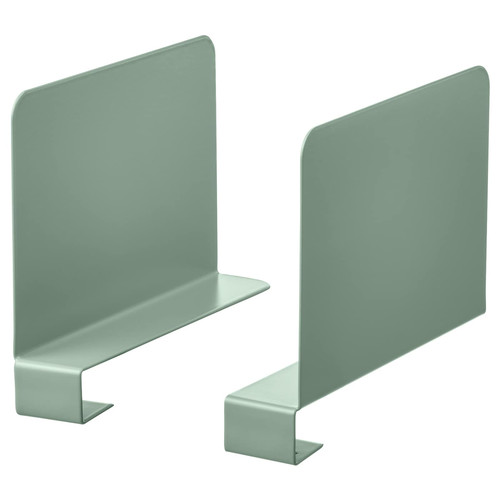 RELATERA Book-end, light grey-green, 2 pieces