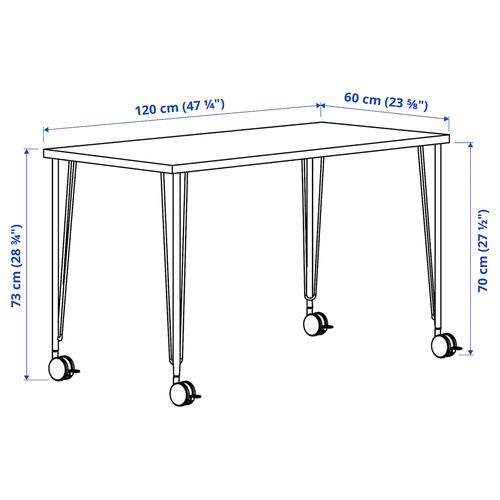 LAGKAPTEN / KRILLE Desk, black-brown/black, 120x60 cm