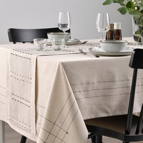 VÅRARV Table-runner, dark grey/natural, 35x150 cm