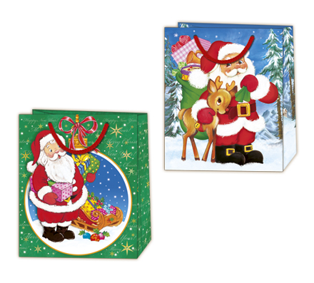 Christmas Gift Bag 190x230 Santa, 10pcs, assorted