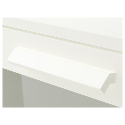 BRIMNES Chest of 4 drawers, white, frosted glass, 39x124 cm