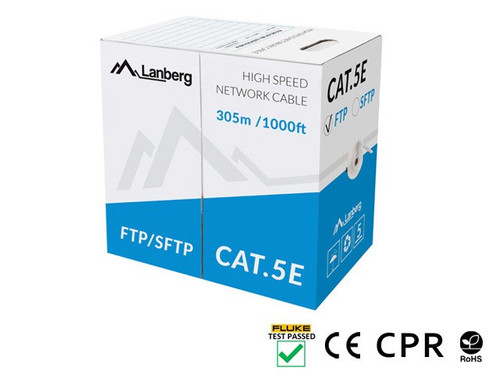 Lanberg Cat.5E CU 305m FTP cable, grey wire