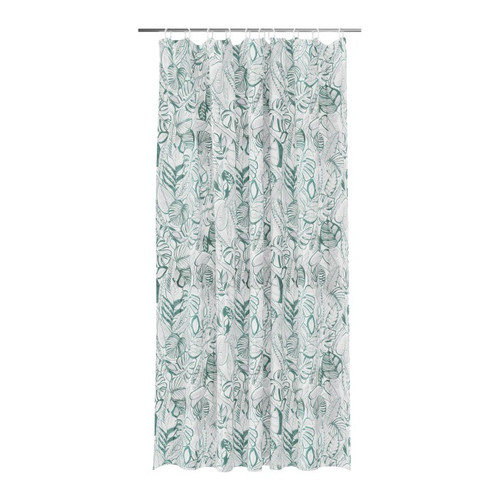 Shower Curtain GoodHome Nassua 180 x 200 cm, green leaves