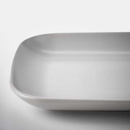 FÄRGKLAR Plate, matt light grey, 30x18 cm, 4 pack