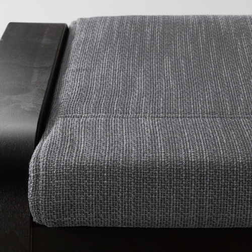 POÄNG Footstool, black-brown, Hillared anthracite