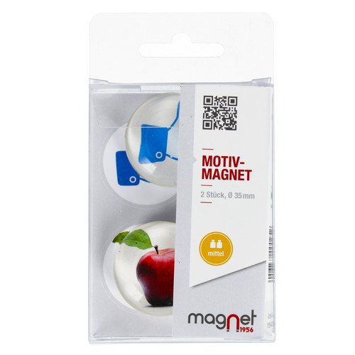 Glass Motiv Magnet 3.5cm 2pcs Like/Apple