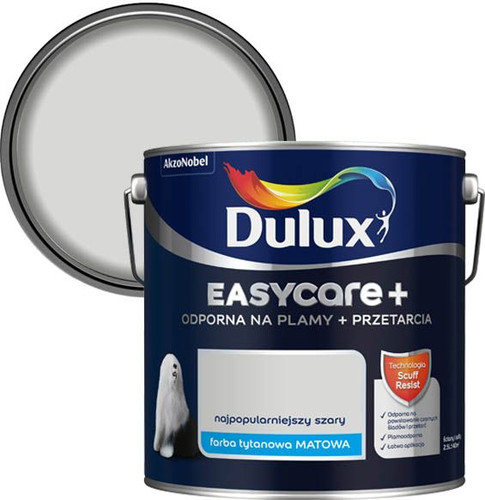 Dulux EasyCare+ Washable Durable Matt Paint 2.5l most popular grey