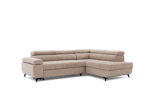 Corner Sofa-Bed Right Dragonis Crown 2 Beige