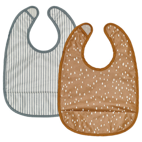 GULDVÄVARE Bib, dark yellow/white, 2 pack