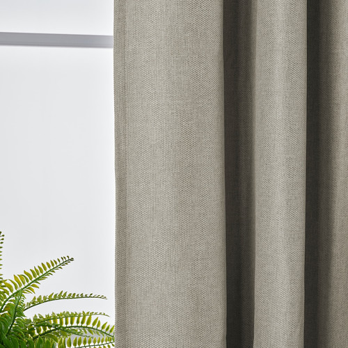 ANNAKAJSA Room darkening curtains, 1 pair, light grey, 145x300 cm