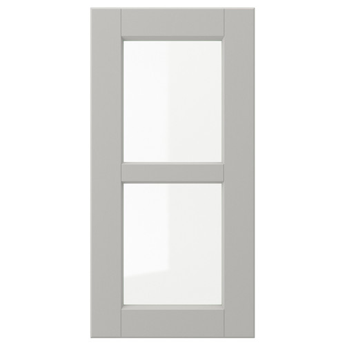 LERHYTTAN Glass door, light grey, 30x60 cm