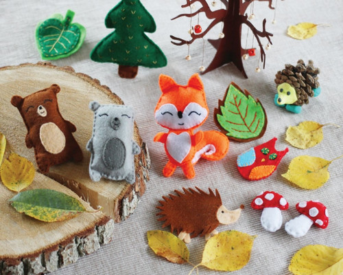 Craft Felt 20x30cm 1.5mm 5 Sheets, forest