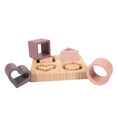 Bo Jungle B-Bamboo Base Shapes Sorter Pink Heart 6m+