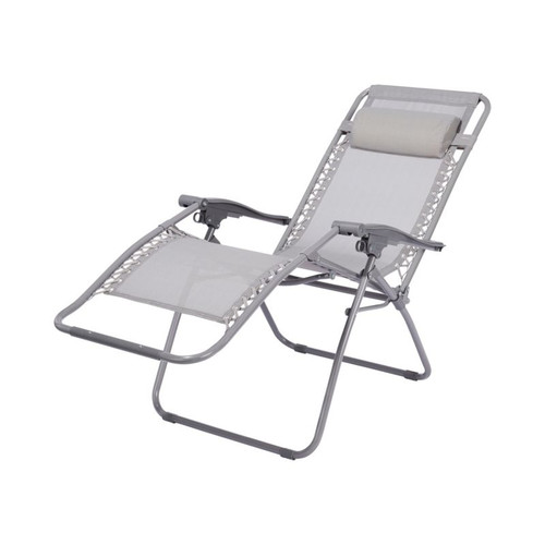 Garden Armchair Adjustable Foldable Bergama, grey