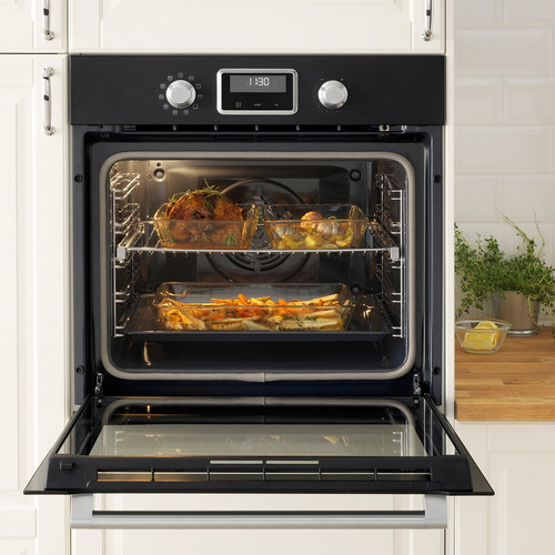 SMAKSAK Forced air oven w pyrolytic funct, black