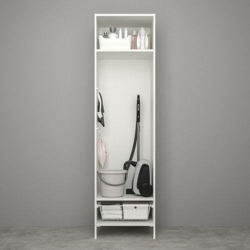 ENHET High cabinet storage combination, white/oak effect, 60x62x210 cm