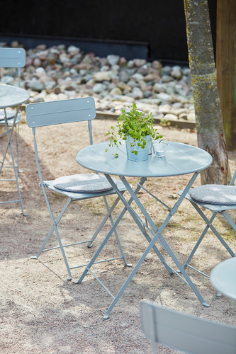 SUNDSÖ Table, outdoor, grey, 65 cm