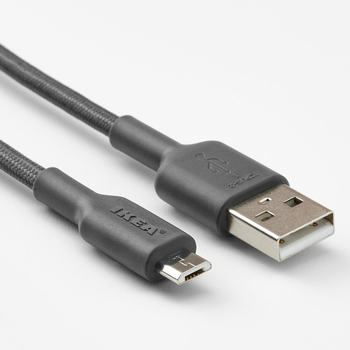 LILLHULT USB-A to USB-micro, dark grey, 1.5 m